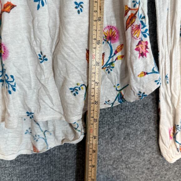 Free People Shirt Womens Small White Floral Cottage Core Bohemian Stretch - Picture 6 of 9